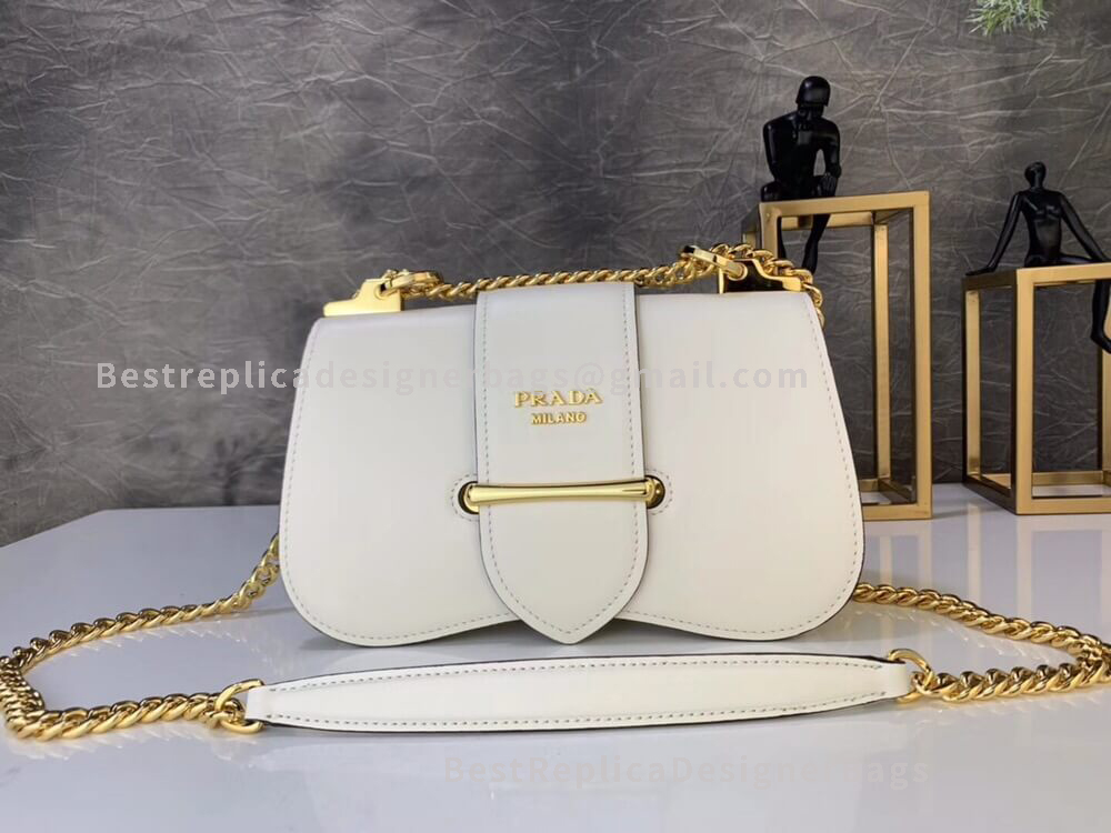 Prada Sidonie White Leather Shoulder Bag GHW 184